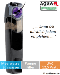 Innenfilter mit UVC Aquael Unifilter UV 1000 - gegen grünes Wasser im Aquarium, UVC Klärer, UV Klärer