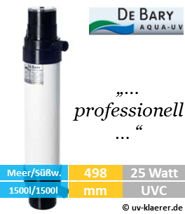 debary aqua uv 25 watt uv-klaerer aquarium gegen algen gruenes wasser truebes wasser keime bakterien uvc