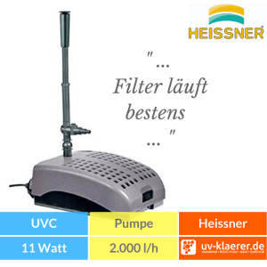 Heissner Teichfilter-Set mit Wasserspiel Springbrunnenpumpe Unterwasserfilter Teich UVC grünes Wasser trübes Wasser Schwebealgen Algenblüte Teichfilter 11