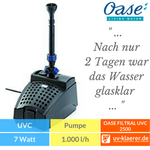 OASE FILTRAL UVC – UNTERWASSERFILTER 2500 Springbrunnenpumpe Unterwasserfilter Teich UVC grünes Wasser trübes Wasser Schwebealgen Algenblüte Teichfilter 9