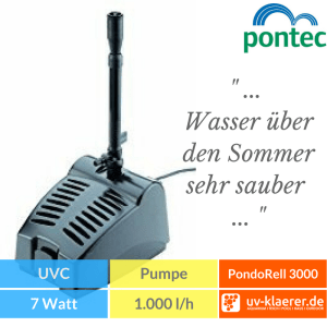 Pontec Unterwasserfilter PondoRell 3000 Springbrunnenpumpe Unterwasserfilter Teich UVC grünes Wasser trübes Wasser Schwebealgen Algenblüte Teichfilter 6