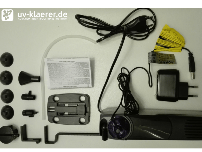 Aquael Uni Filter 500 UV Lieferumfang
