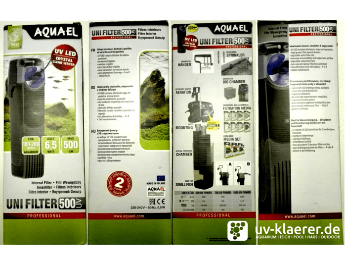 Aquael Uni Filter 500 UV Verpackung