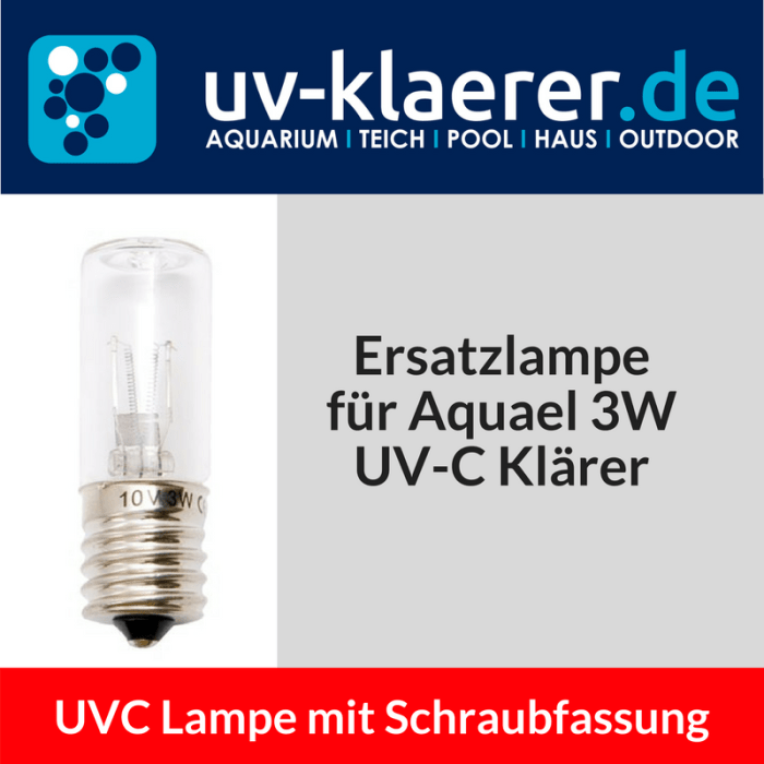 UVC Ersatzlampe Speziallampen Schraubsockel Aquael Mini 3 Watt