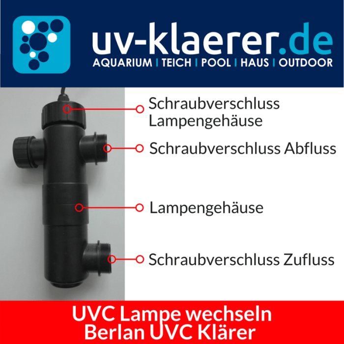 UVC Lampe wechseln Berlan UVC 11 Watt Schritt 1
