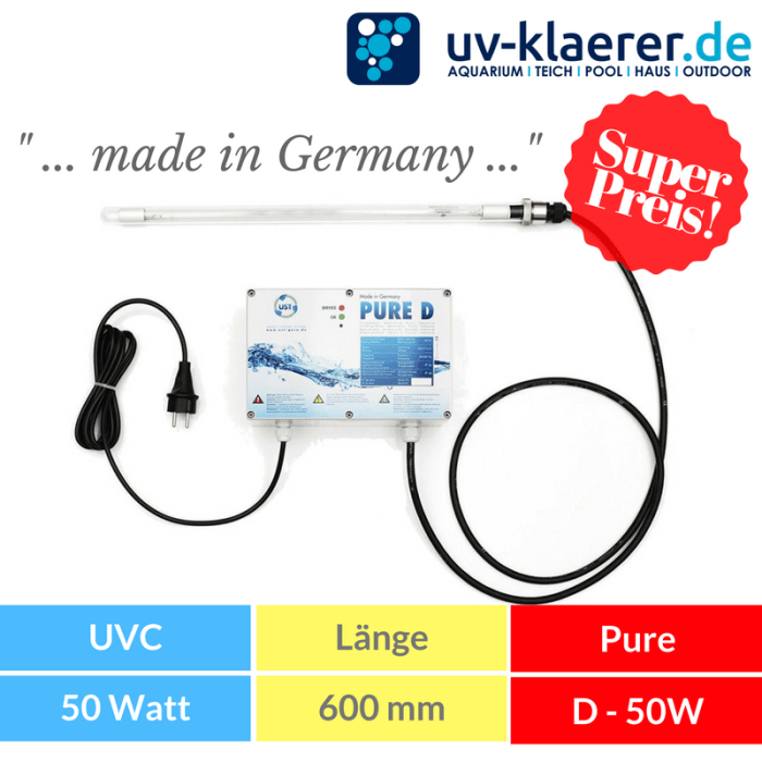 Tauchstrahler PURE D - 50W - UVC Anlage zur Trinkwasser Sterilisation