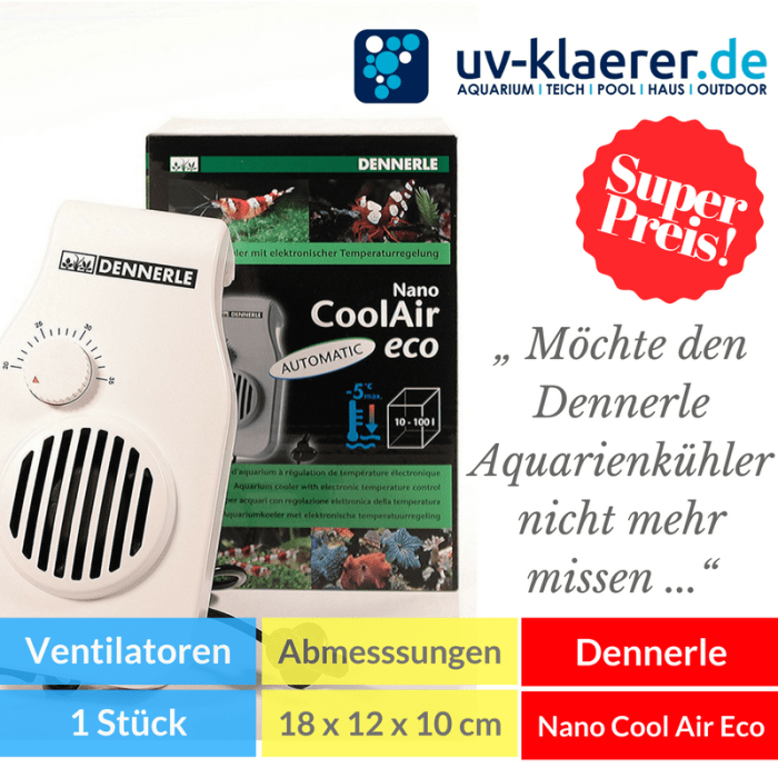 Aquarium-Kühler Dennerle 5663 Aquarienkühler Nano Cool Air Eco Meerwasser Süßwasser Kaltwasser