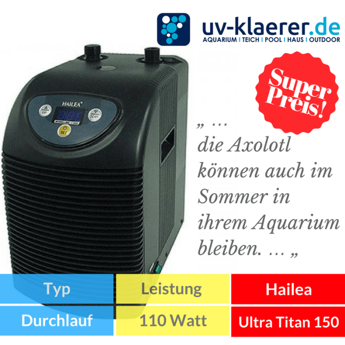 Aquarium-Kühler Hailea Ultra Titan 150 Meerwasser Süßwasser Kaltwasser