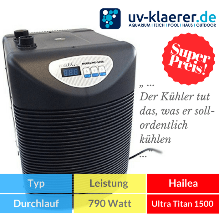 Aquarium-Kühler Hailea Ultra Titan 1500 Meerwasser Süßwasser Kaltwasser