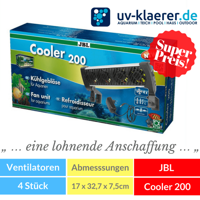 Aquarium-Kühler JBL Cooler 200 Meerwasser Süßwasser Kaltwasser