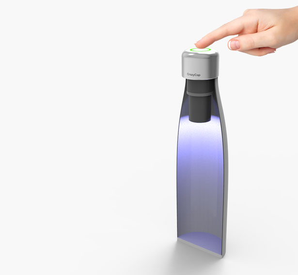 crazycap Trinkflaschenaufsatz mit UVC LED